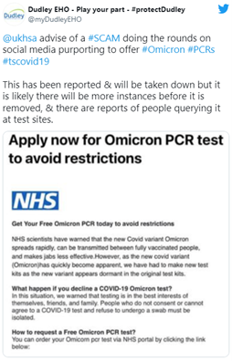 Twitter post Omicron scandal
