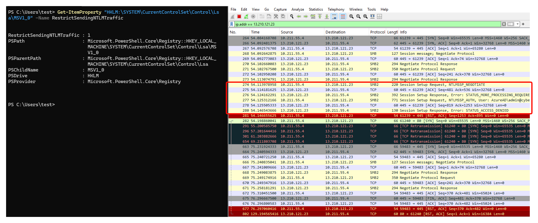 Figure 13 showing outbound NTLM remaining permitted with value 1