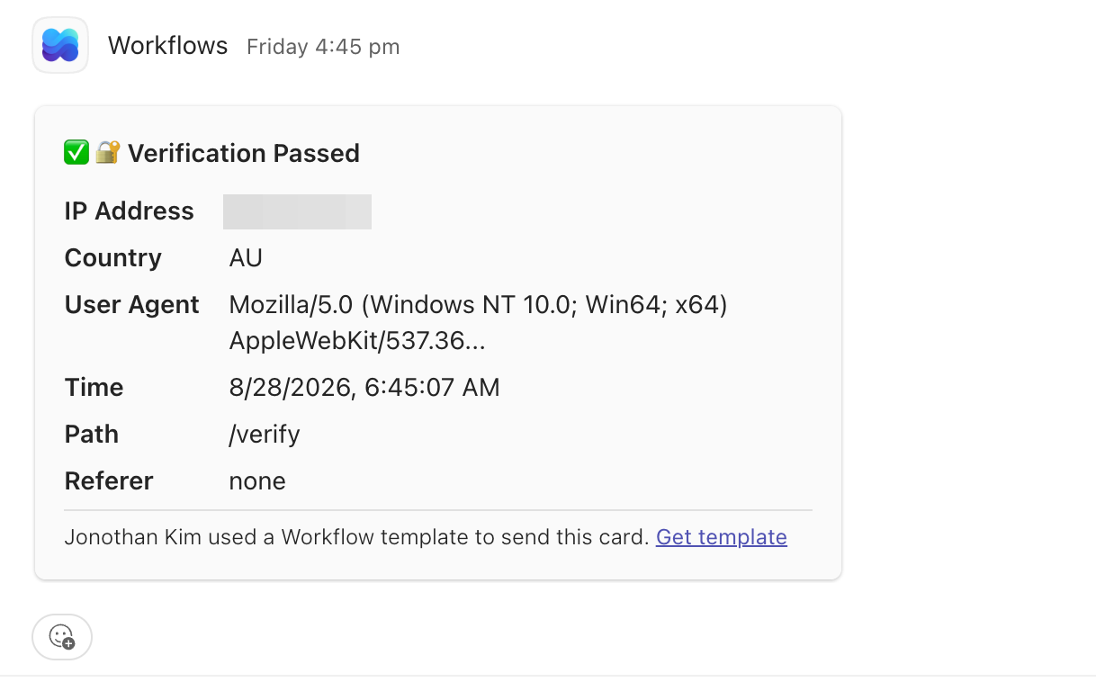 Figure 3 showing Teams webhook telemetry